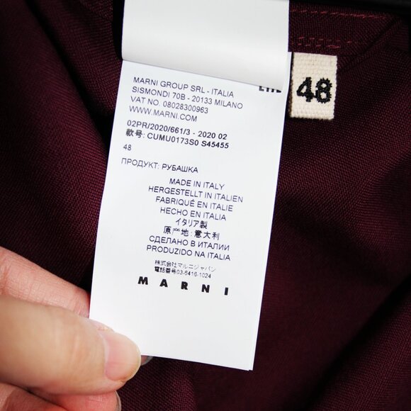BNWT AW20 MARNI CHEST POCKET CHORE SHIRT 48 - Picture 12 of 14